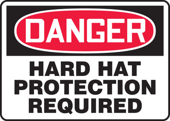 OSHA Danger Safety Sign: Hard Hat Protection Required 7" x 10" Accu-Shield 1/Each - MPPE142XP