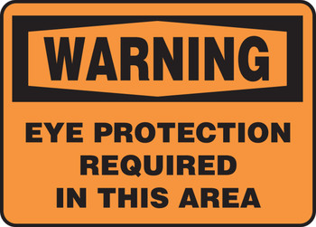 OSHA Warning Safety Sign: Eye Protection Required In This Area 7" x 10" Adhesive Vinyl 1/Each - MPPE315VS