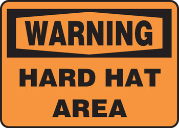 OSHA Warning Safety Sign: Hard Hat Area 7" x 10" Adhesive Vinyl 1/Each - MPPE318VS