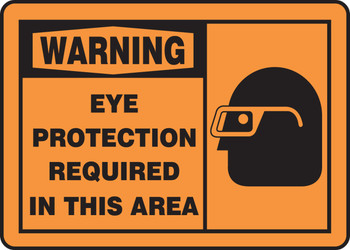 OSHA Warning Safety Sign: Eye Protection Required In This Area 7" x 10" Aluma-Lite 1/Each - MPPE321XL
