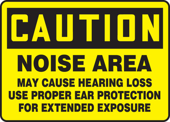 OSHA Caution Safety Sign: Noise Area 7" x 10" Adhesive Vinyl 1/Each - MPPE402VS