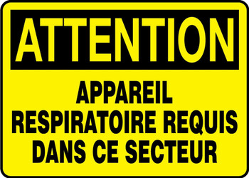 OSHA Caution Safety Sign: Respirators Required In This Area English 10" x 14" Accu-Shield 1/Each - MPPE440XP