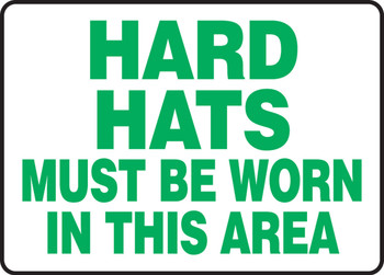 Safety Sign: Hard Hats Must Be Worn In This Area 10" x 14" Accu-Shield 1/Each - MPPE519XP