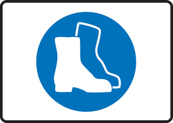 Safety Sign: Foot Protection 7" x 10" Aluminum 1/Each - MPPE523VA