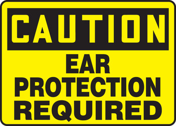 OSHA Caution Safety Sign: Ear Protection Required 10" x 14" Dura-Fiberglass 1/Each - MPPE616XF