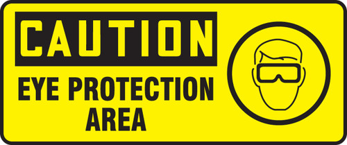 OSHA Caution Safety Sign: Eye Protection Area 7" x 17" Dura-Fiberglass 1/Each - MPPE729XF