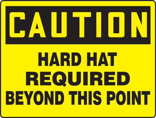 Really BIGSigns OSHA Caution Safety Sign: Hard Hat Required Beyond This Point 18" x 24" Aluminum 1/Each - MPPE780VA