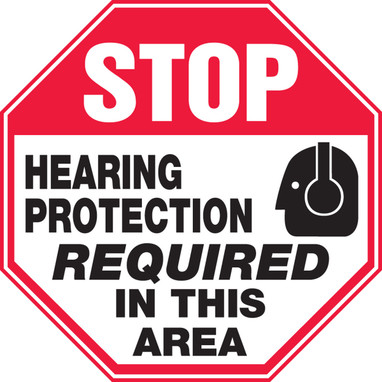 Stop Safety Sign: Hearing Protection Required In This Area 12" x 12" Aluma-Lite 1/Each - MPPE908XL