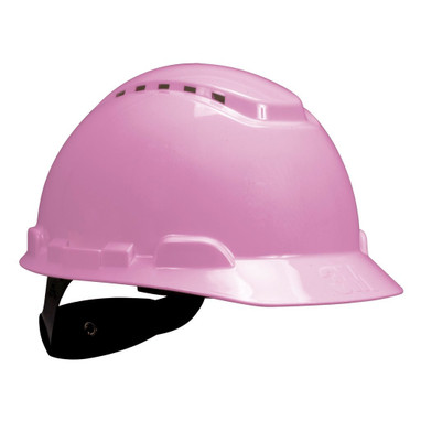 3M Hard Hat H-713V - Pink - 4-Point Ratchet Suspension - Vented - 20 EA/Case