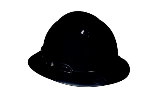 3M Full Brim Hard Hat H-812R - Black - 4-Point Ratchet Suspension - 20 EA/Case