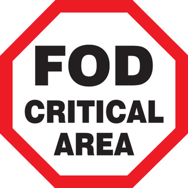 Safety Sign: FOD Critical Area 12" Octagon Accu-Shield 1/Each - MQTL520XP