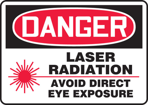 OSHA Danger Safety Sign: Laser Radiation - Avoid Direct Eye Exposure 7" x 10" Plastic 1/Each - MRAD003VP