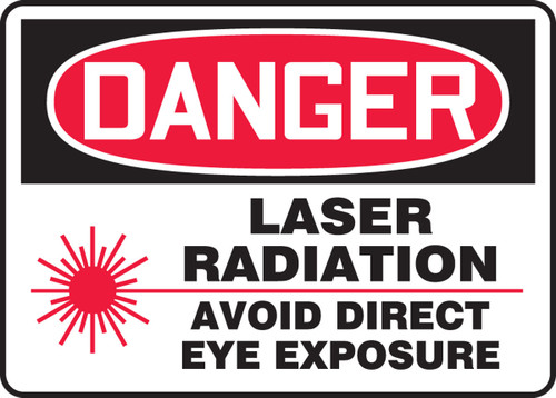 OSHA Danger Safety Sign: Laser Radiation - Avoid Direct Eye Exposure 7" x 10" Accu-Shield 1/Each - MRAD003XP