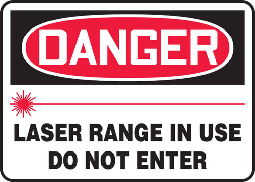 OSHA Danger Safety Sign: Laser Range In Use - Do Not Enter 10" x 14" Accu-Shield 1/Each - MRAD016XP