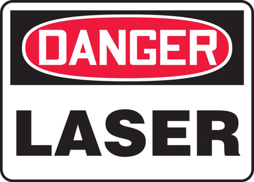 OSHA Danger Safety Sign: Laser English 7" x 10" Dura-Fiberglass 1/Each - MRAD024XF