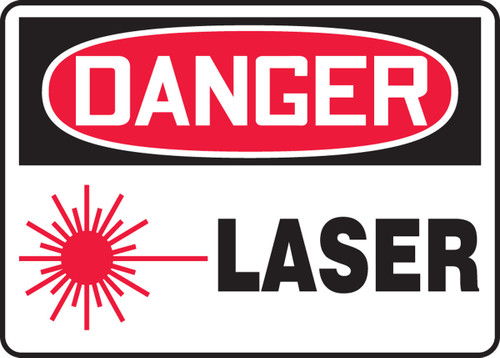 OSHA Danger Safety Sign: Laser 10" x 14" Aluminum 1/Each - MRAD103VA