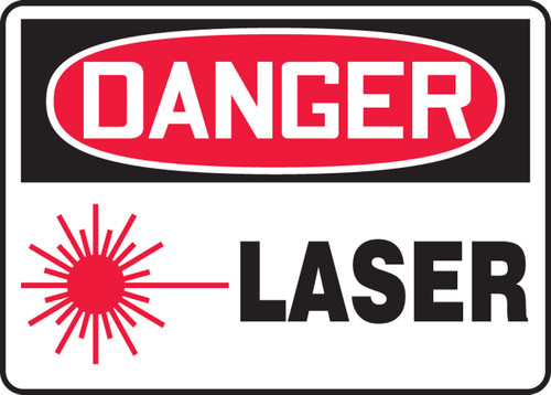 OSHA Danger Safety Sign: Laser 10" x 14" Adhesive Dura-Vinyl 1/Each - MRAD103XV