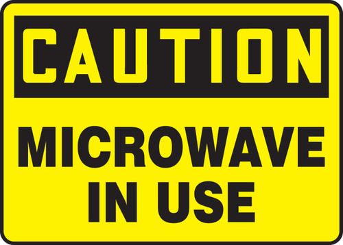 OSHA Caution Safety Sign: Microwave In Use 10" x 14" Plastic - MRAD602VP