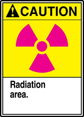 ANSI Caution Safety Sign: Radiation Area. 14" x 10" Adhesive Dura-Vinyl 1/Each - MRAD603XV