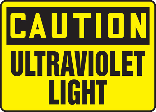 OSHA Caution Safety Sign: Ultraviolet Light 10" x 14" Aluminum 1/Each - MRAD607VA