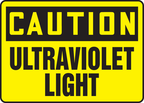 OSHA Caution Safety Sign: Ultraviolet Light 10" x 14" Adhesive Vinyl 1/Each - MRAD607VS