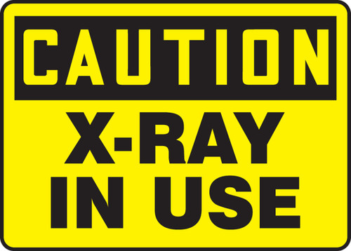 OSHA Caution Safety Sign: X-Ray In Use 10" x 14" Adhesive Vinyl - MRAD612VS