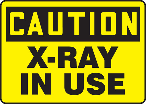 OSHA Caution Safety Sign: X-Ray In Use 10" x 14" Dura-Fiberglass 1/Each - MRAD612XF