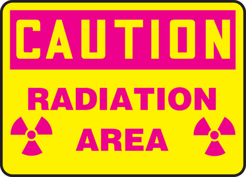 OSHA Caution Safety Sign: Radiation Area 10" x 14" Adhesive Vinyl 1/Each - MRAD651VS