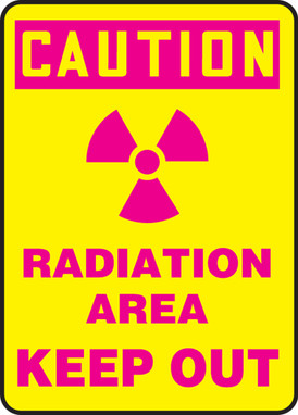 OSHA Caution Safety Sign: Radiation Area - Keep Out 14" x 10" Adhesive Vinyl 1/Each - MRAD665VS