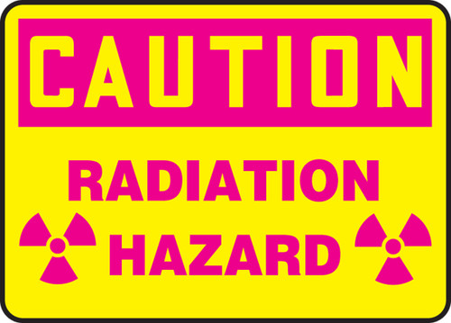 OSHA Caution Safety Sign: Radiation Hazard 10" x 14" Adhesive Vinyl 1/Each - MRAD666VS