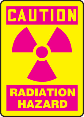 OSHA Caution Safety Sign: Radiation Hazard 14" x 10" Adhesive Vinyl 1/Each - MRAD700VS
