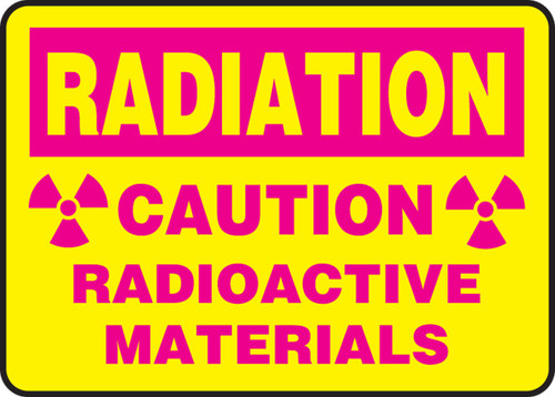 Radiation Safety Sign: Caution - Radioactive Materials 7" x 10" Plastic 1/Each - MRAD909VP