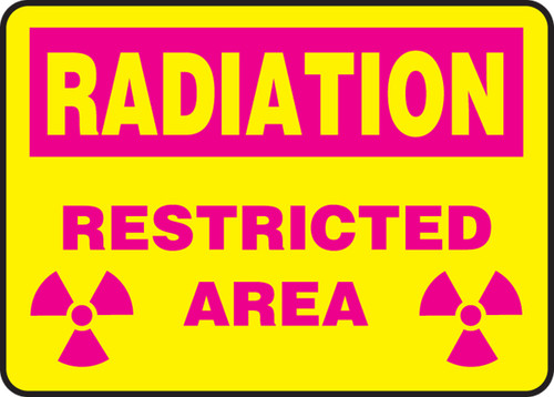 Radiation Safety Sign: Restricted Area 10" x 14" Aluminum 1/Each - MRAD916VA