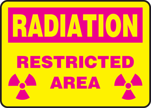 Radiation Safety Sign: Restricted Area 10" x 14" Plastic 1/Each - MRAD916VP