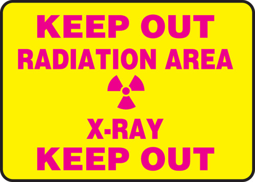 Keep Out Safety Sign: Radiation Area - X-Ray - Keep Out 10" x 14" Dura-Plastic 1/Each - MRAD919XT