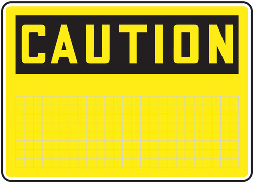 OSHA Caution Grid-Lined Blank 7" x 10" Aluminum 1/Each - MRBH642VA