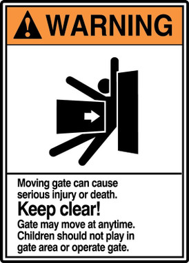 ANSI Warning Safety Sign: Keep Clear 14" x 10" Aluminum 1/Each - MRBR306VA