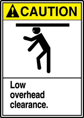 ANSI Caution Safety Sign: Low Overhead Clearance. 10" x 7" Aluma-Lite 1/Each - MRCR603XL