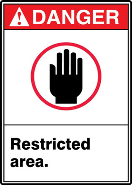 ANSI Danger Safety Sign: Restricted Area. 14" x 10" Accu-Shield 1/Each - MRDM252XP