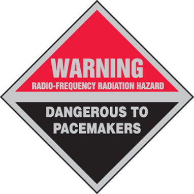 Warning Safety Sign: Radio-Frequency Radiation Hazard - Dangerous To Pacemakers 9" x 9" Adhesive Vinyl 1/Each - MRFQ501VS