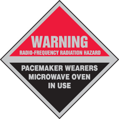 Warning Safety Sign: Radio-Frequency Radiation Hazard - Pacemaker Wearers Microwave Oven In Use 9" x 9" Accu-Shield 1/Each - MRFQ502XP