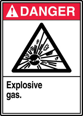 ANSI Danger Safety Sign: Explosive Gas. 14" x 10" Aluminum 1/Each - MRHL137VA
