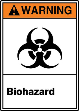 ANSI Warning Safety Sign: Biohazard 14" x 10" Accu-Shield 1/Each - MRHZ303XP