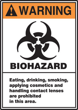 ANSI Warning Safety Sign: Biohazard 10" x 7" Aluminum 1/Each - MRHZ304VA