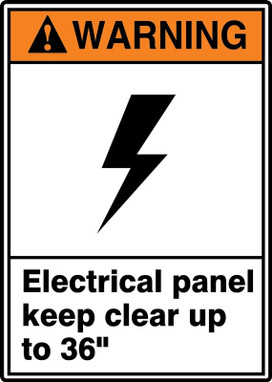 ANSI Warning Safety Sign: Electrical Panel Keep Clear Up to 36" 14" x 10" Dura-Plastic 1/Each - MRLC305XT