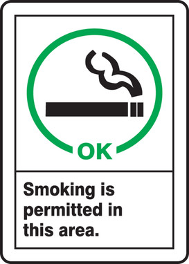 Safety Sign: Smoking Is Permitted In This Area 14" x 10" Dura-Fiberglass 1/Each - MRMK500XF