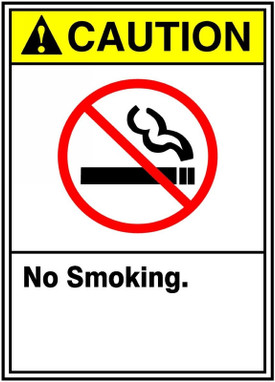 ANSI Caution Safety Sign: No Smoking 10" x 7" Adhesive Dura-Vinyl 1/Each - MRMK600XV