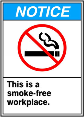 ANSI SIGN - SMOKING CONTROL 14" x 10" Adhesive Vinyl 1/Each - MRMK805VS