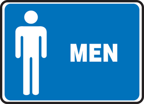 Safety Sign: (Graphic) Men (Blue Background) 10" x 14" Plastic 1/Each - MRST514VP