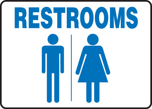 Safety Sign: Restrooms (Men and Women) 10" x 14" Adhesive Vinyl 1/Each - MRST521VS